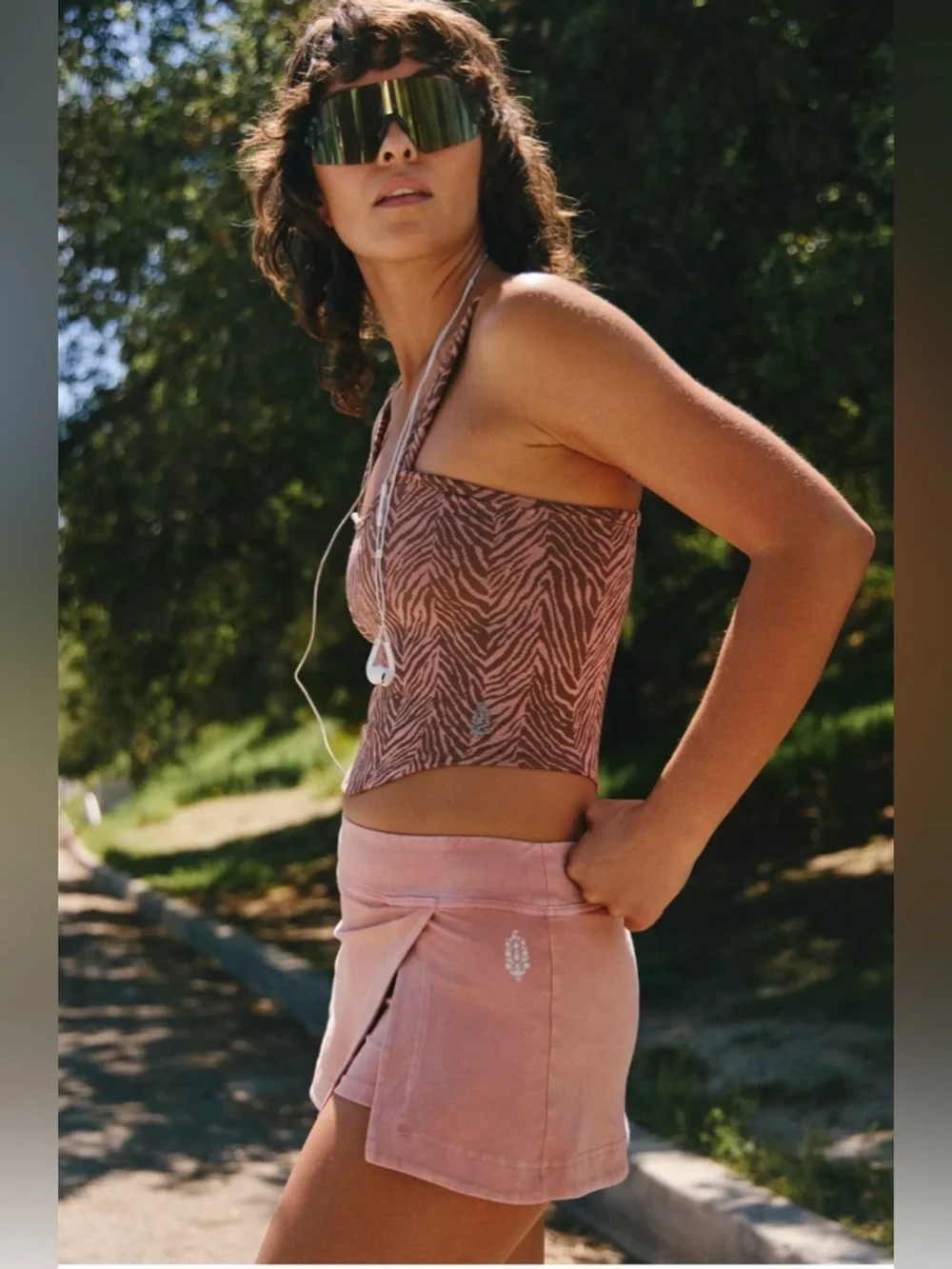 NWT Free People Movement M Hot Shot Mini Skort in Petal Built in Shorts New - Picture 2 of 11